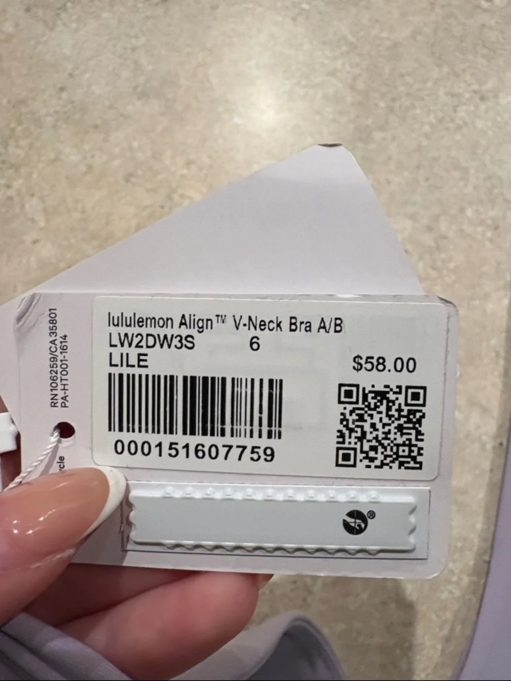 LululemonWomen's Lined V-Neck Bralette - Lavender - Picture 3 of 3